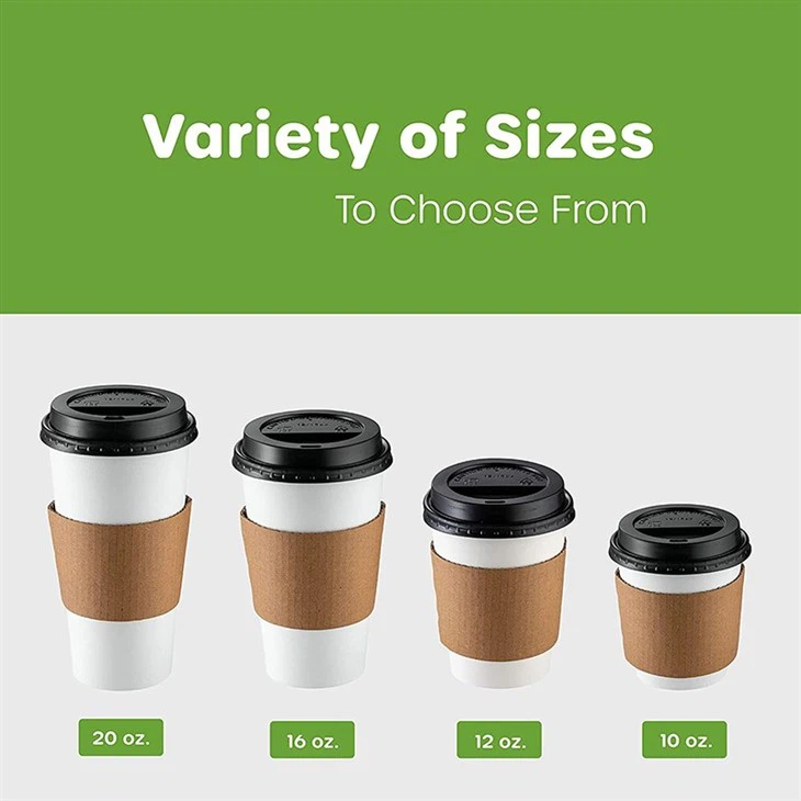 various size paper cups